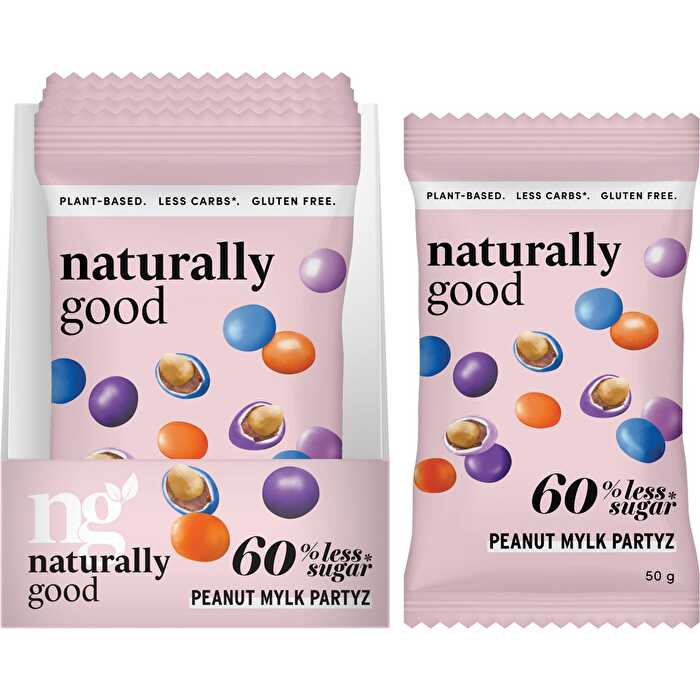 Naturally Good Peanut Mylk Partyz 60% less sugar 10x50g