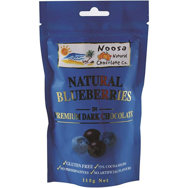 Noosa Natural Choc Co Noosa Natural Chocolate Co. Dark Chocolate Whole Blueberries 115g