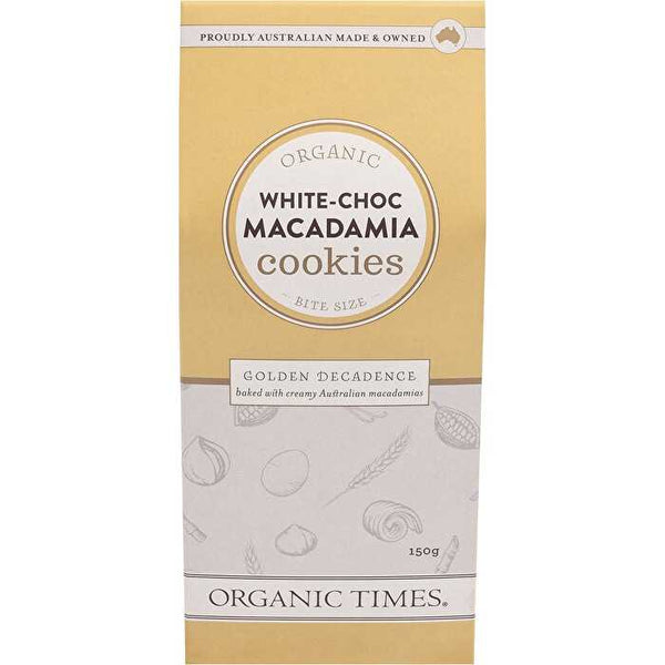 Organic Times Cookies White Choc Macadamia 150g