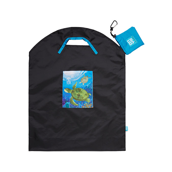 Onya Reusable Shopping Bag Black Sea Turtle Large