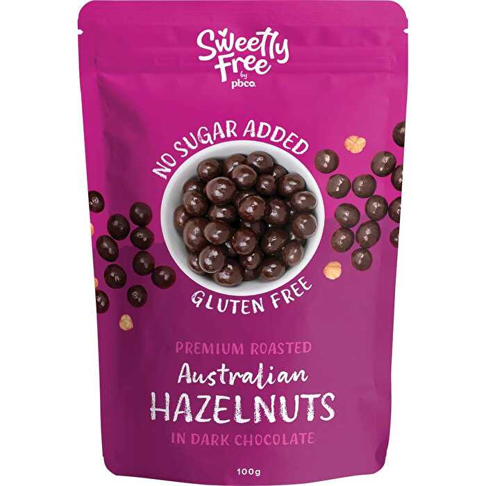 Pbco Sweetly Free Hazelnuts Dark Chocolate No Sugar Added 100g