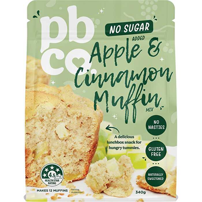 Pbco Apple Cinnamon Muffin Mix No Sugar Added 340g