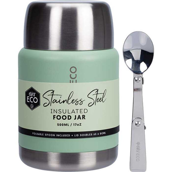 Ever Eco Insulated Stainless Steel Food Jar Sage 500ml