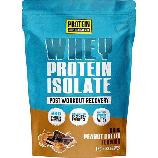 Protein Supplies Australia WPI Whey Protein Isolate Choc Peanut 1kg