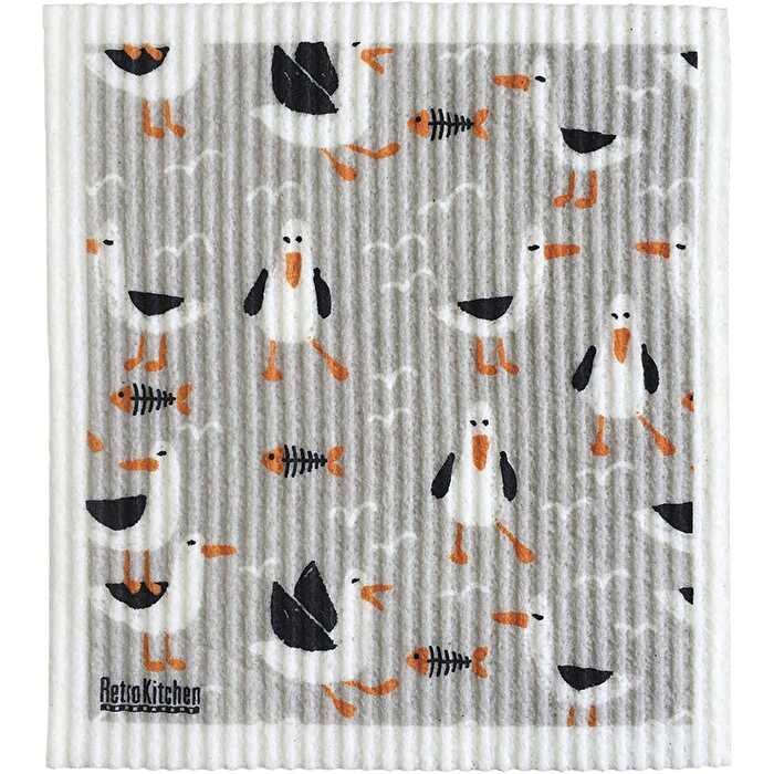 Retrokitchen 100% Compostable Sponge Cloth Seagulls