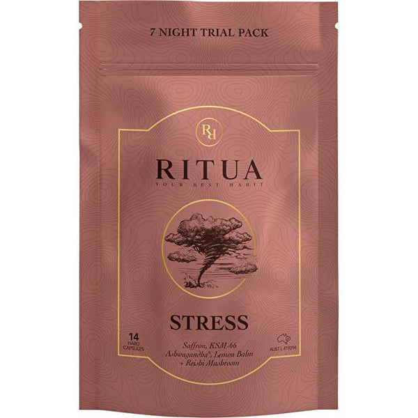 Ritua STRESS 7 Day Saffron Ashwagandha LemonBalm Reishi 14 Caps