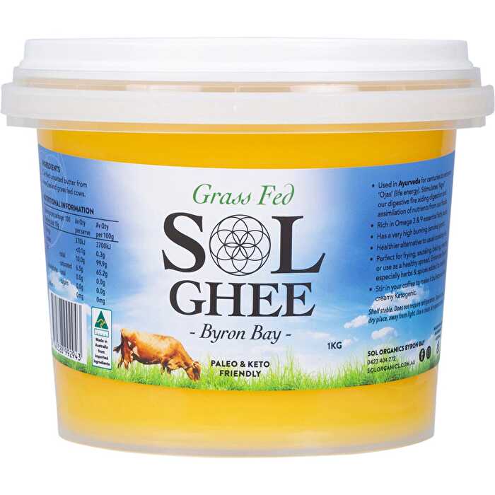 Sol Organics Grass Fed Ghee 1kg