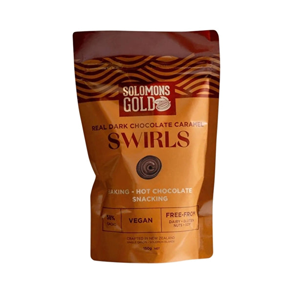 Solomons Gold Chocolate Swirls Dark Caramel 150g
