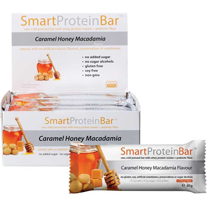 Smart Protein Bar Caramel Honey Macadamia Protein Bar 12x60g