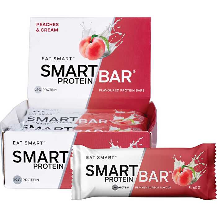 Smart Protein Bar Peaches & Cream Flavour Protein Bar 12x60g