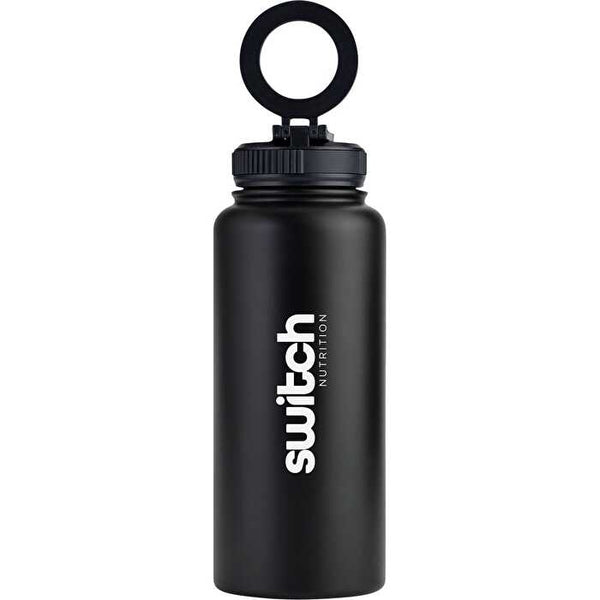 Switch Nutrition Stainless Steel Water bottle with Phone Mount Black 1000ml