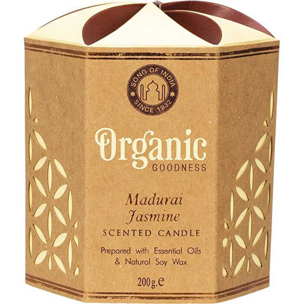 Organic Goodness Natural Soy Wax Candle Madurai Jasmine 200g