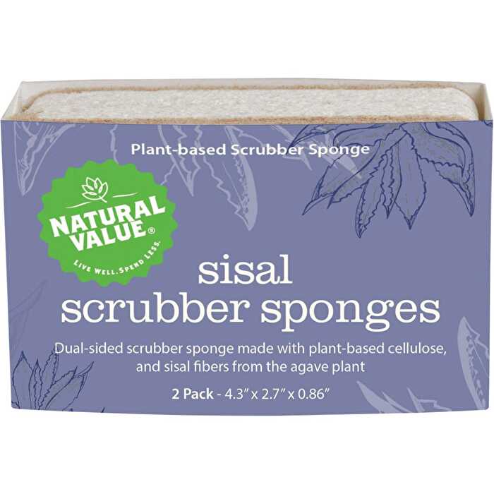 Natural Value Sisal Scrubber Sponge 2pk