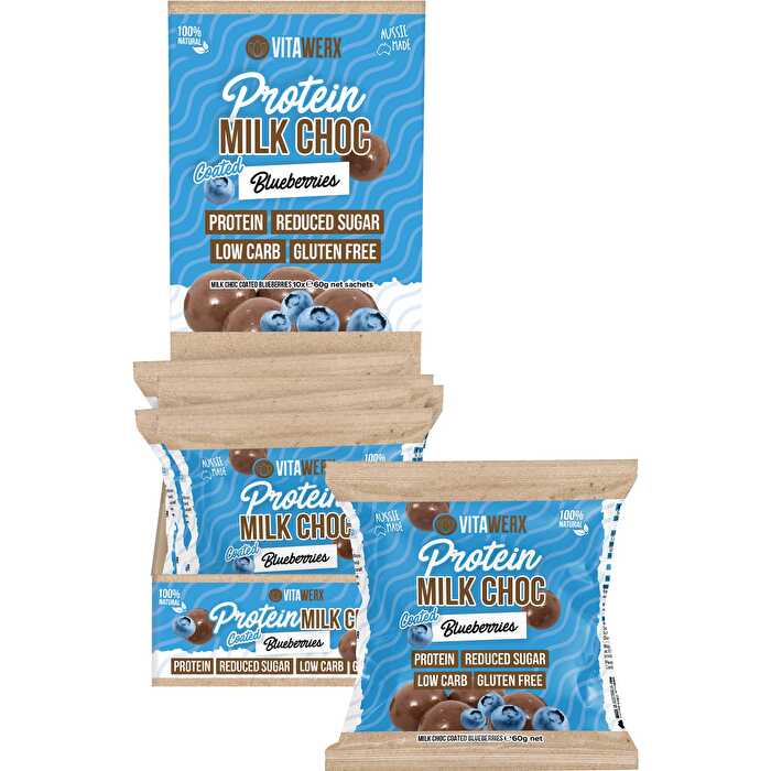 Vitawerx Protein Milk Chocolate Coated Blueberries 10x60g