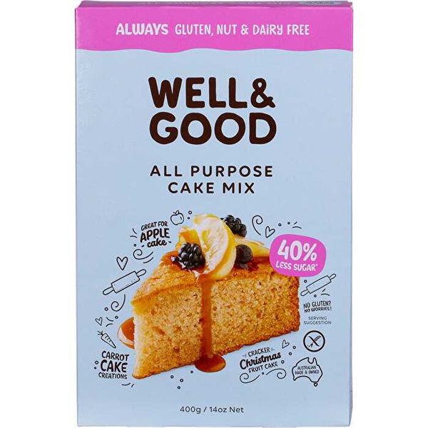 WELL & GOOD All Purpose Cake Mix 40% Less Sugar 400g