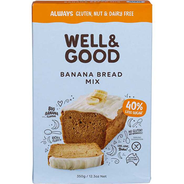 WELL & GOOD Banana Bread Mix 40% Less Sugar 350g