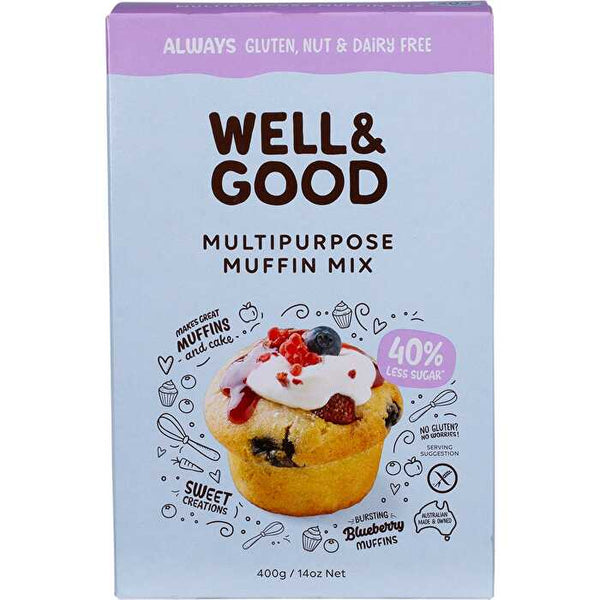 WELL & GOOD Multipurpose Muffin Mix 40% Less Sugar 400g