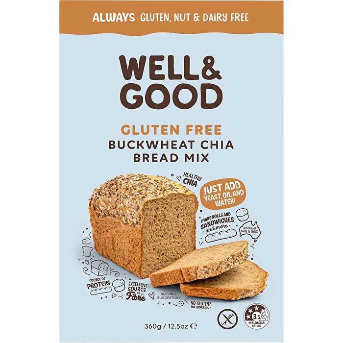 WELL & GOOD Buckwheat & Chia Bread Mix 360g