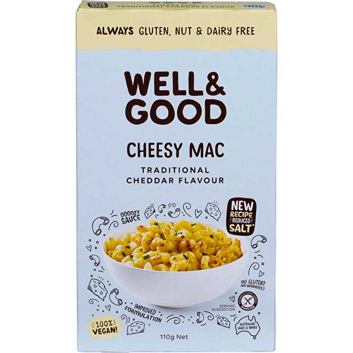 WELL & GOOD Cheesy Mac Traditional Cheddar Flavour 110g