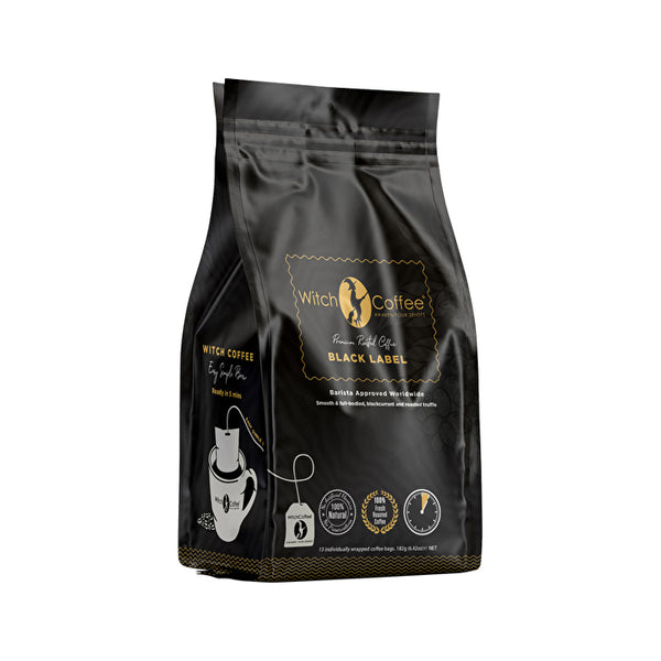 Witch Coffee Black Label Coffee Bags (Smooth & Full-Bodied, Blackcurrant and Roasted Truffle) x 13 Pack