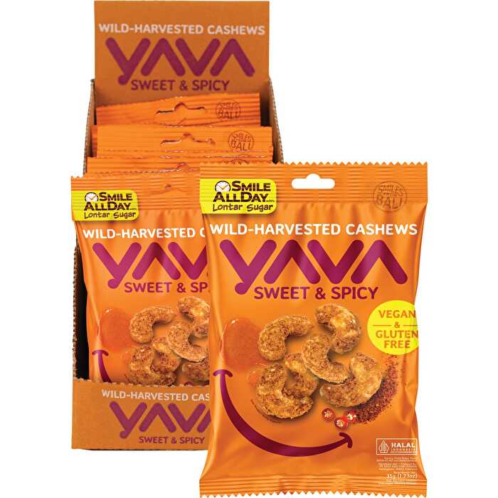 Yava Wild-Harvested Cashews Sweet & Spicy 10x35g