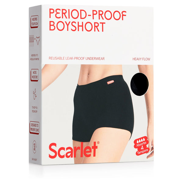 Scarlet Period-Proof Boyshort Moderate to Heavy L