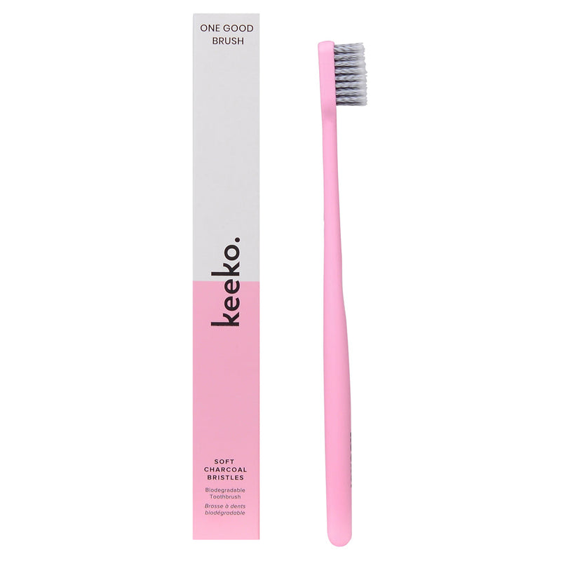 Keeko One Good Brush Soft Biodegradbale Toothbrush - Pink