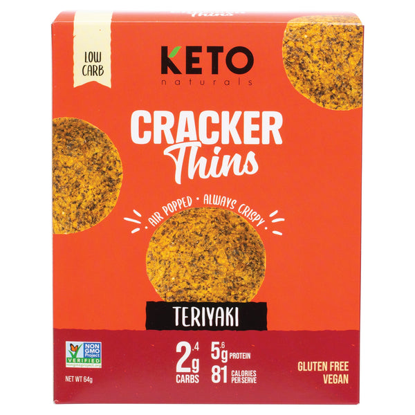 KETO Naturals Cracker Thins Teriyaki 64g