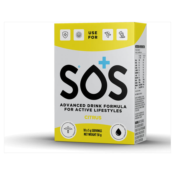 SOS Electrolyte Drink Mix Citrus Flavour 10 X 5g
