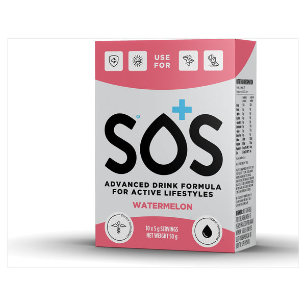 SOS Electrolyte Drink Mix Watermelon Flavour 10 X 5g