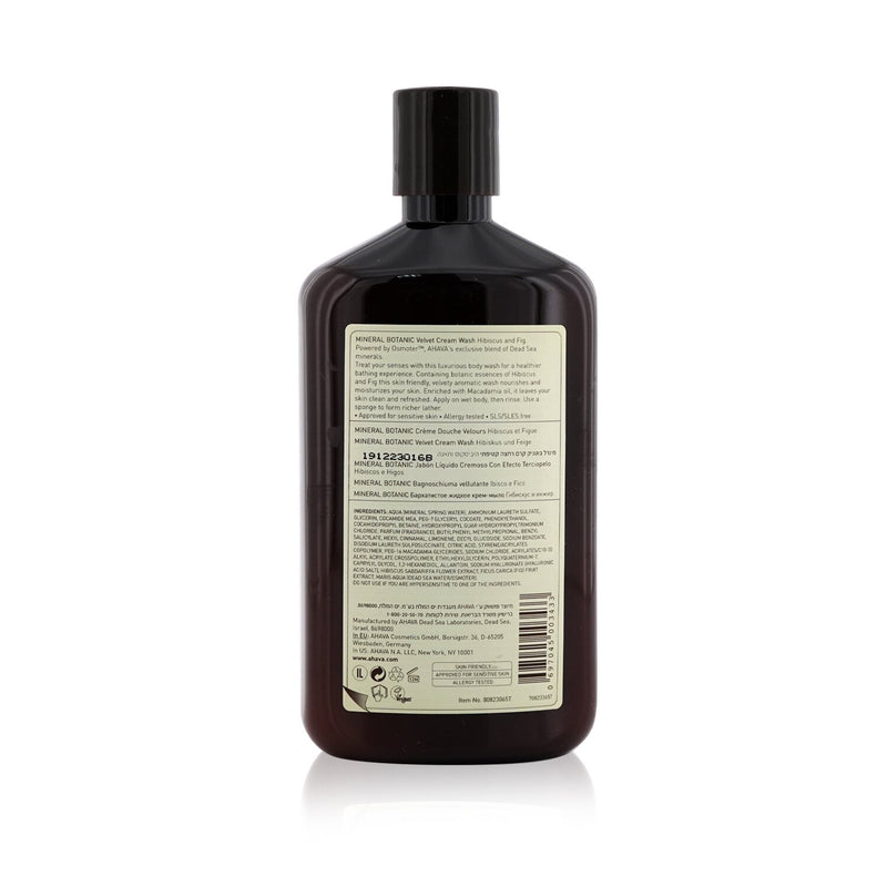 Ahava Mineral Botanic Velvet Cream Wash - Hibiscus & Fig (Very Dry Skin)  500ml/17oz