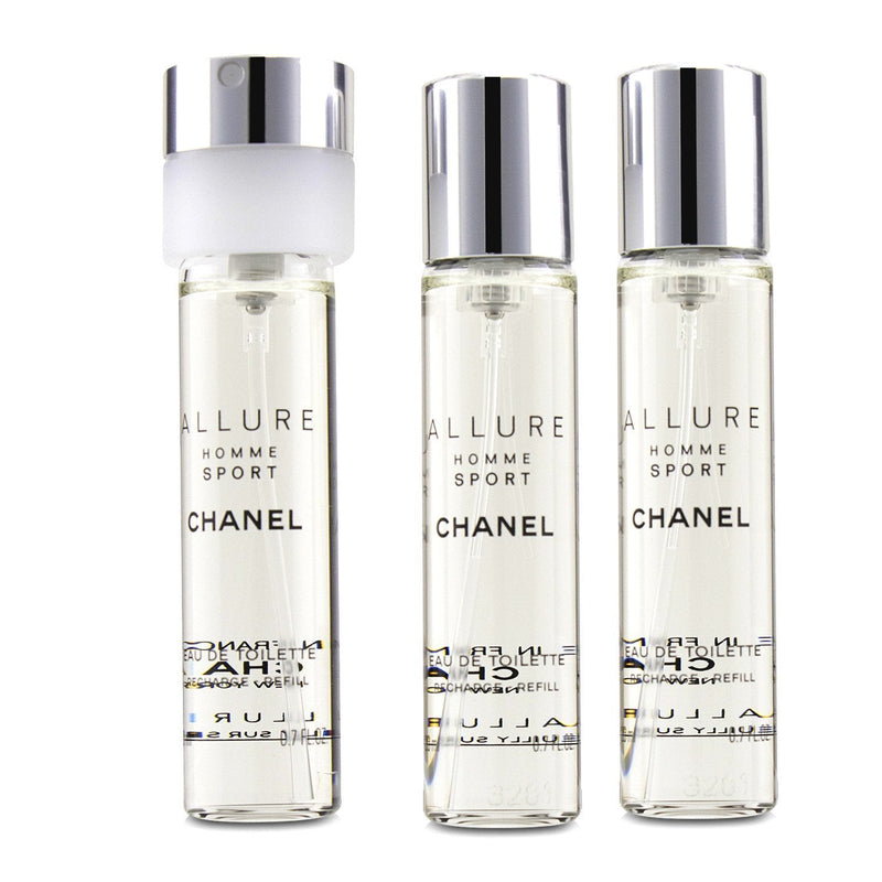 Chanel Allure Homme Sport Eau De Toilette Travel Spray Refills (3 Refills)  3x20ml/0.7oz