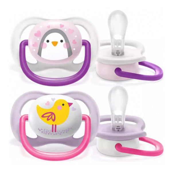 Philips avent PHILIPS AVENT Ultra air Animals Pacifiers (Girl)(0-6M)(Pack of 2)Made in the Netherlands  Fixed Size