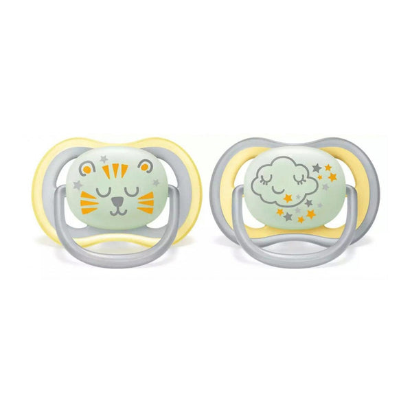 Philips avent PHILIPS AVENT ultra air Nighttime Pacifier(18M+)(Pack of 2)Made in the Netherlands  Fixed Size