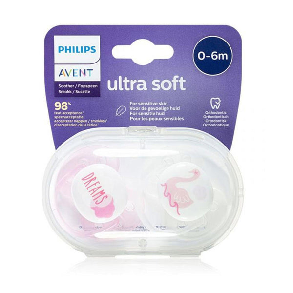 Philips avent Philips Avent ultra soft Pacifier (Girl)(0-6M)(Pack of 2)Made in the Netherlands  Fixed Size