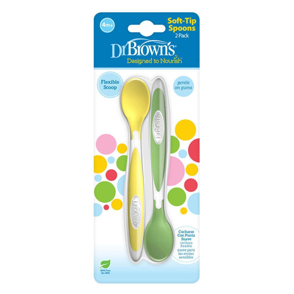 DrBrown?s  Dr Brown's Soft Plastic Toddler Spoons (2pcs) (4M+)  Fixed Size