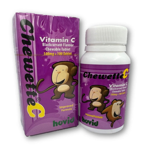Hovid Chewette C Vitamin C tablets (Blackcurrent flavor) (100 tablets)  Fixed Size