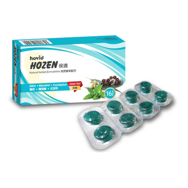 Hovid Hozen Lozenges (Mint, Menthol, Eucalyptus) (16 lozenges)  Fixed Size
