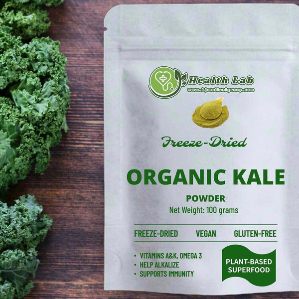 Health Lab SUPERFOOD - Organic Kale Powder 100g | good source of Vitamins A & K, minerals and amino acids  Fixed Size
