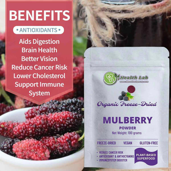 Health Lab SUPERFOOD - Organic Mulberry Powder (100grams) | Boost immune system,anti-cancer, anti-aging  Fixed Size
