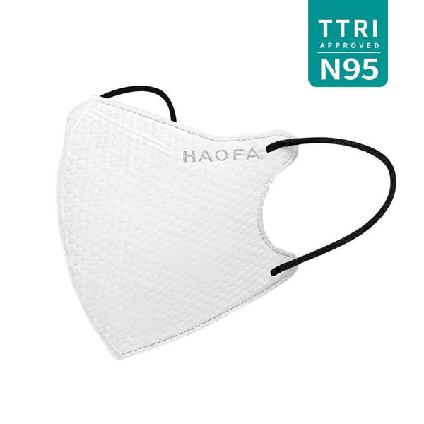HAOFA 3D N95 Medical Mask (Taiwan N95 Specification) Snow Fox White | 30pcs  M Size  Fixed Size