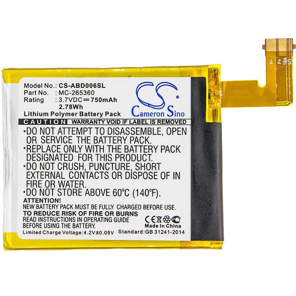 Amazon CS-ABD006SL - replacement battery for Amazon  Fixed size