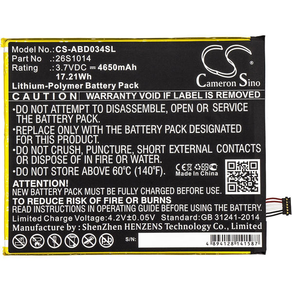 Amazon CS-ABD034SL - replacement battery for Amazon  Fixed size