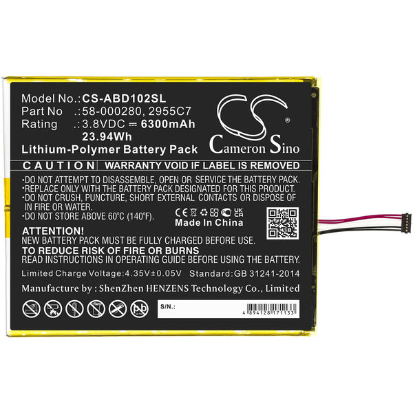 Amazon CS-ABD102SL - replacement battery for Amazon  Fixed size
