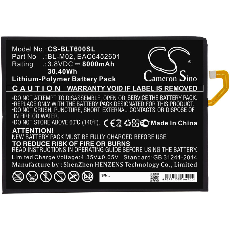 LG CS-BLT600SL - replacement battery for LG  Fixed size