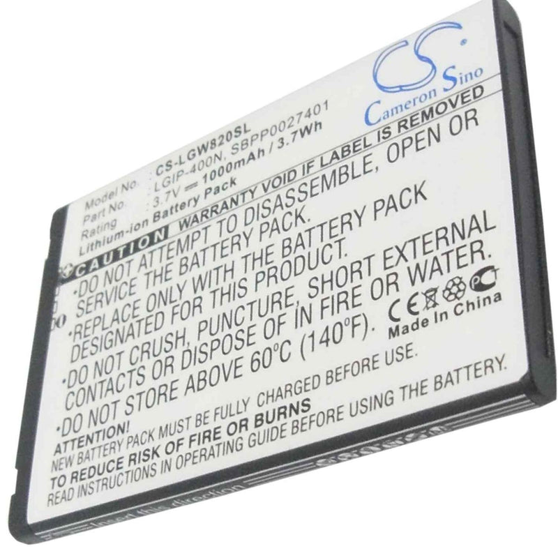 LG CS-LGW820SL - replacement battery for LG  Fixed size