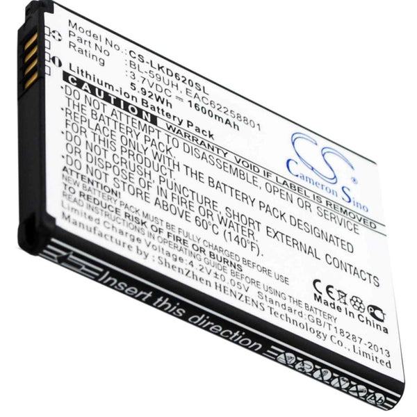 LG CS-LKD620SL - replacement battery for LG  Fixed size