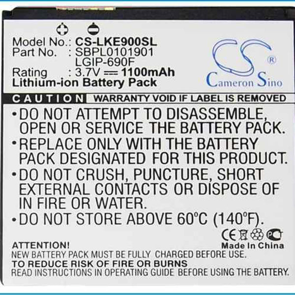 LG CS-LKE900SL - replacement battery for LG  Fixed size