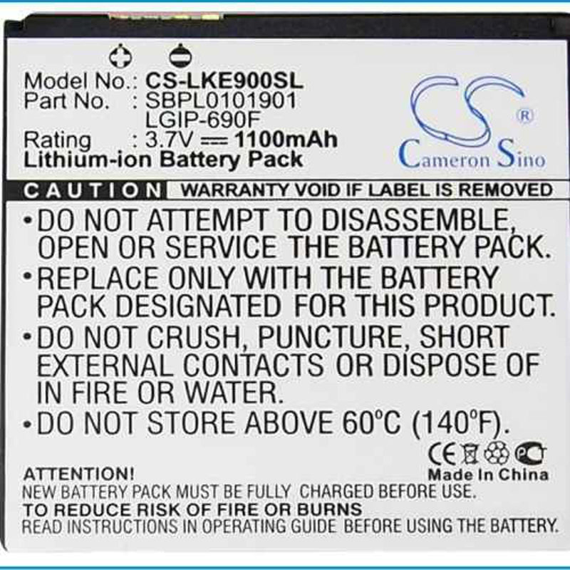 LG CS-LKE900SL - replacement battery for LG  Fixed size