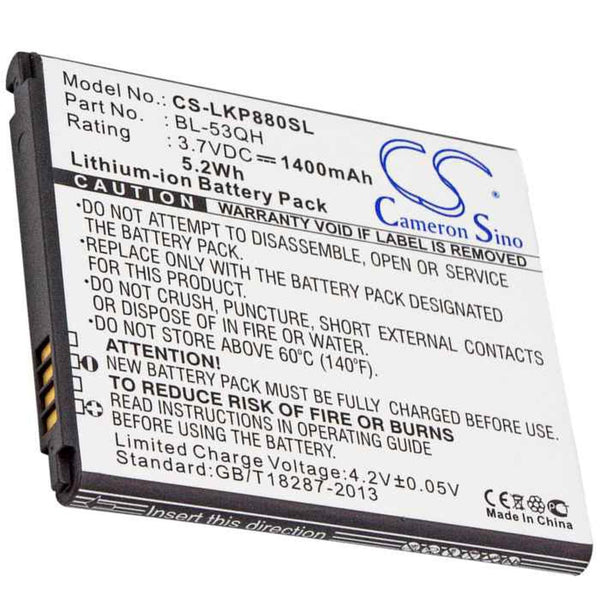 LG CS-LKP880SL - replacement battery for LG  Fixed size